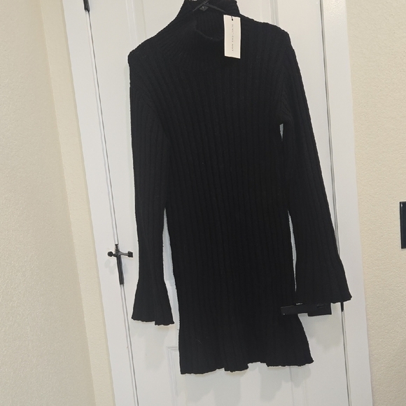 Something Navy Black Ribbed Mini Dress - Picture 5 of 6